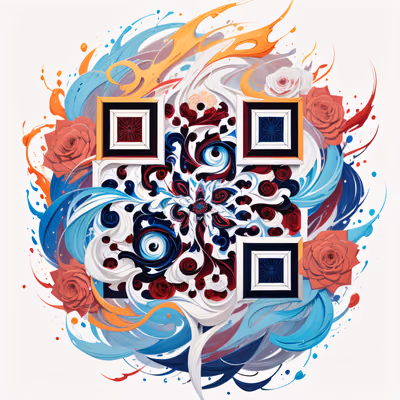 Swirling Red Rose Mandala QR Code Art — image 1