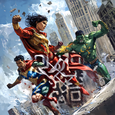 Superhero Team City Action Comic QR Code for Posters — image 1