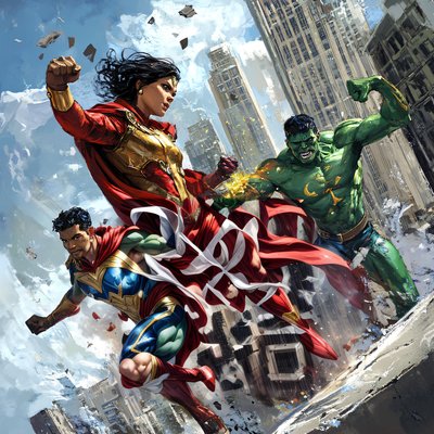 Superhero Team City Action Comic QR Code for Posters