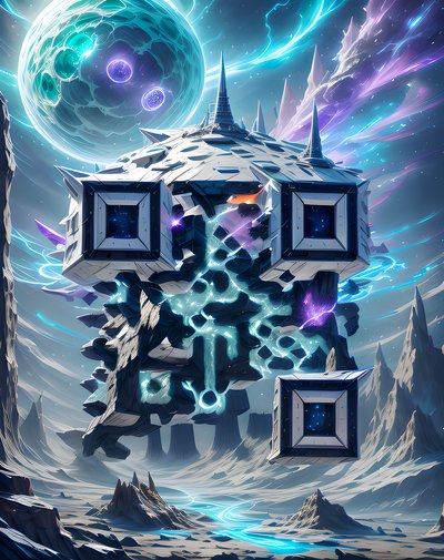 Alien Starship Over Planet Sci-Fi QR Code for Posters
