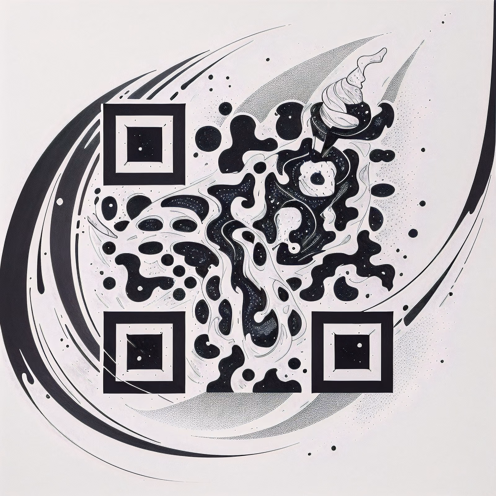 Тающее мороженое-галактика: QR-код для временных татуировок — изображение 1