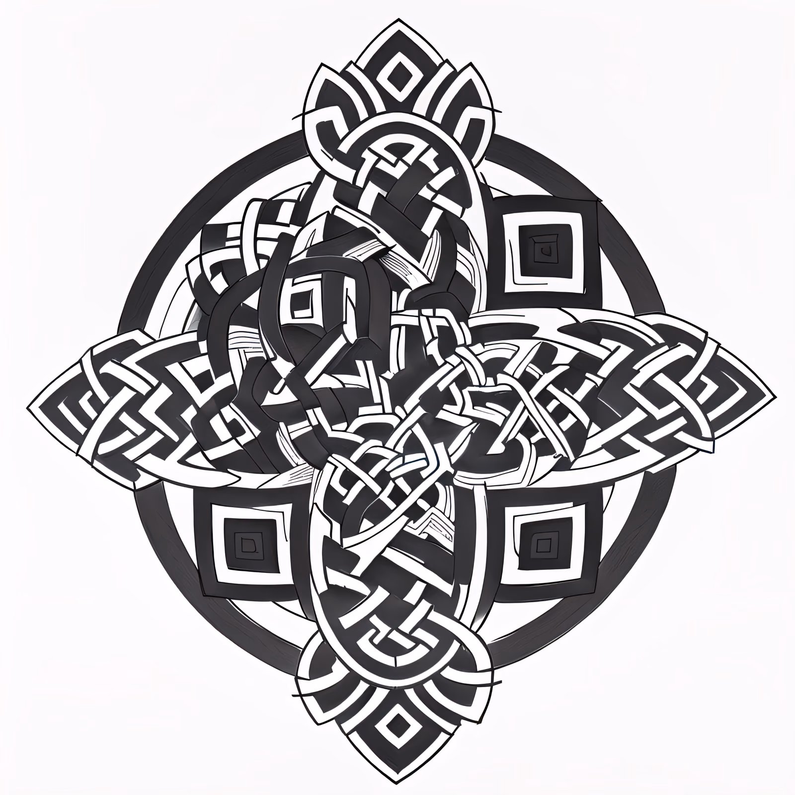 Кельтский узел в круге: QR-код в виде эмблемы для временных тату — изображение 1