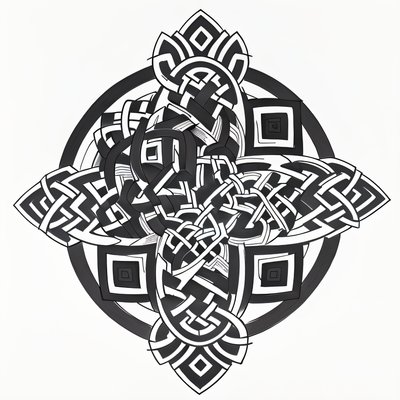 Celtic Knot Circle Tattoo Emblem QR Code for Temporary Tattoos