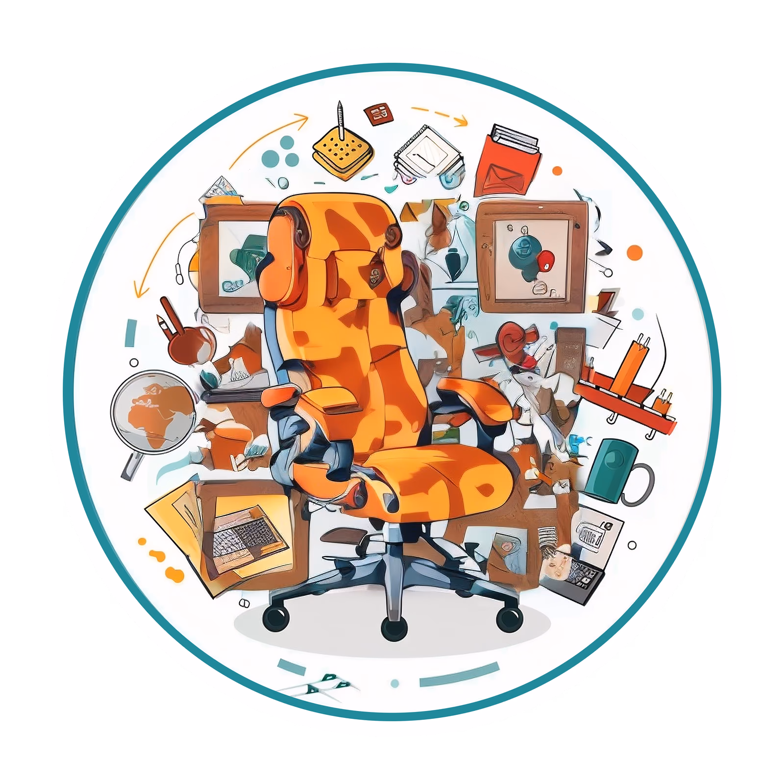Ergonomic Office Chair Vector QR Code for Stickers — image 1