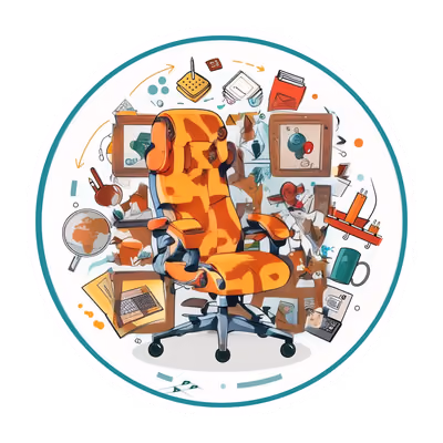 Ergonomic Office Chair Vector QR Code for Stickers — image 1
