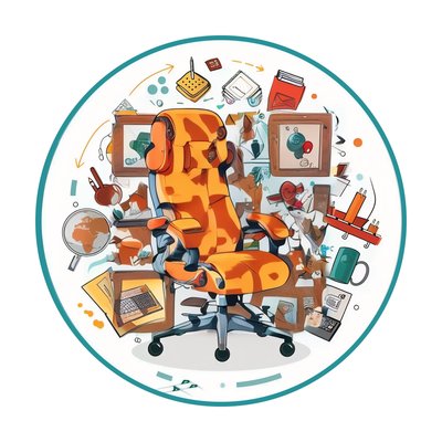 Ergonomic Office Chair Vector QR Code for Stickers