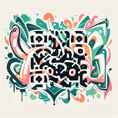 Graffiti Lettering Street Art Vector Illustration QR Code for Stickers