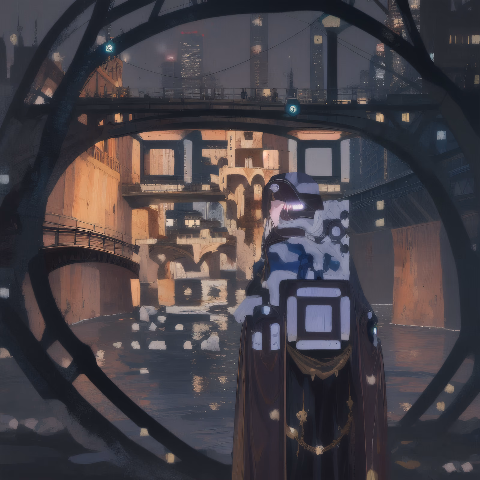 Научно-фантастический город у реки: QR-код для постеров — изображение 1
