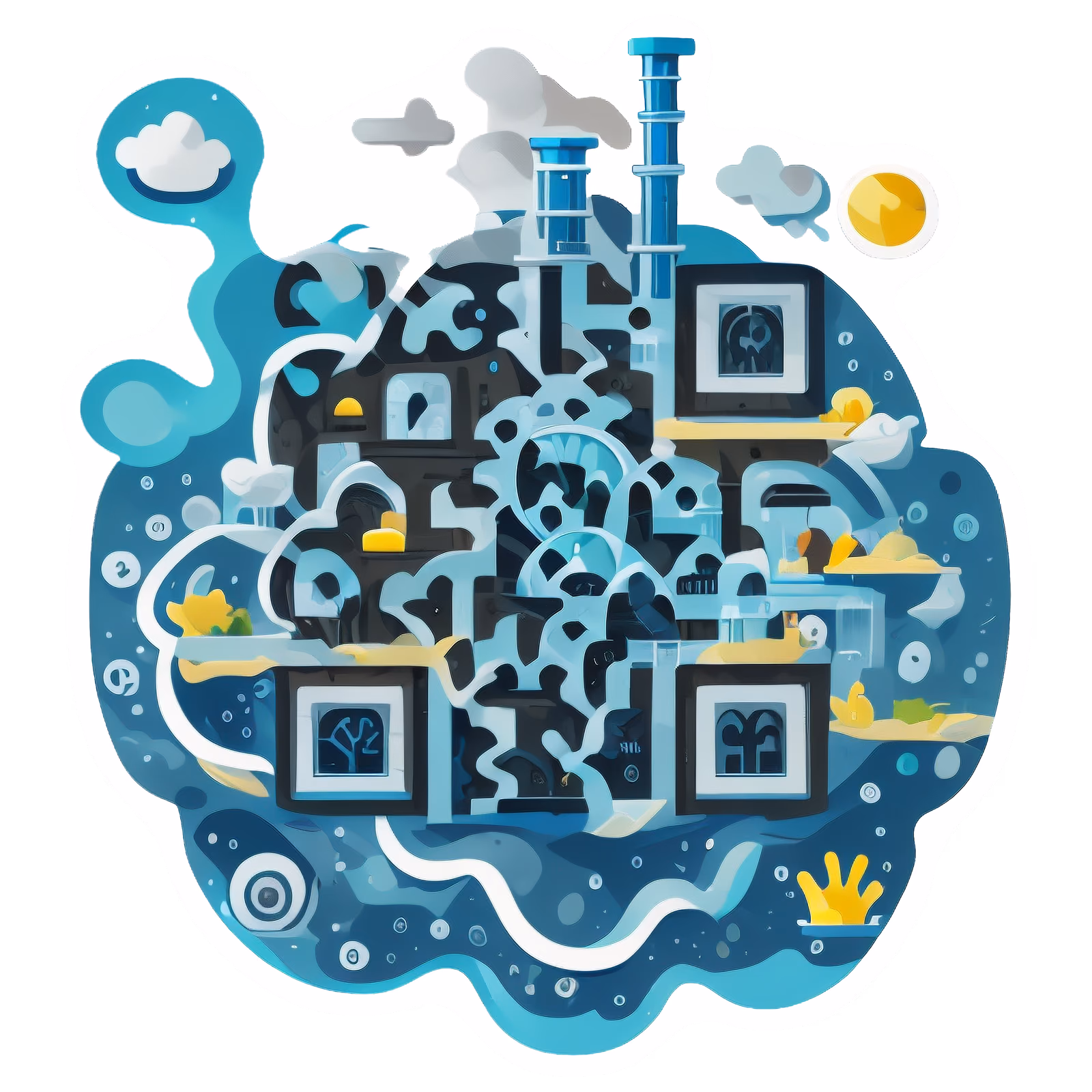 Industrial Factory Vector QR Code for Stickers — image 1