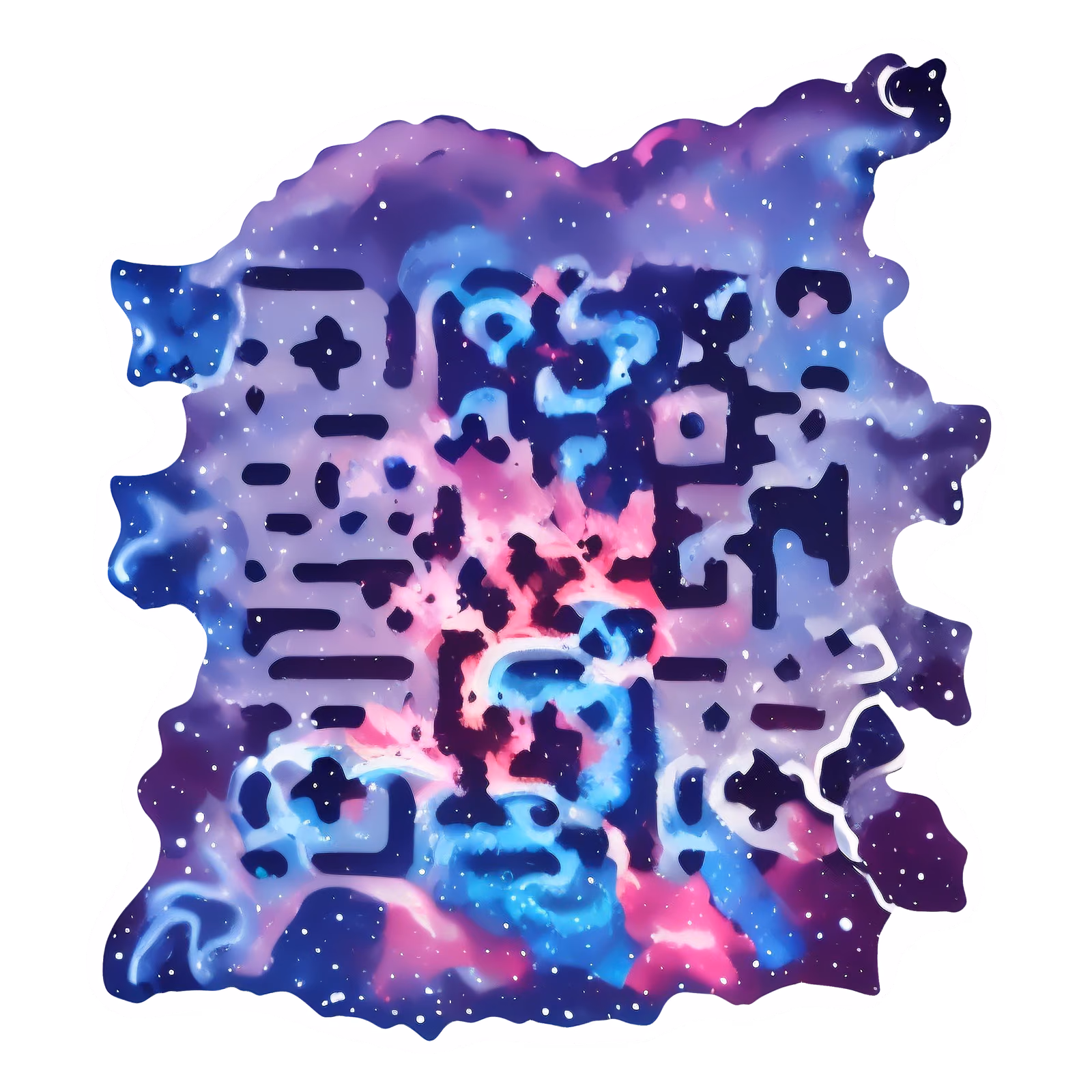 Purple Nebula Galaxy Sticker QR Code for Stickers — image 1