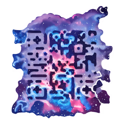 Purple Nebula Galaxy Sticker QR Code for Stickers — image 1