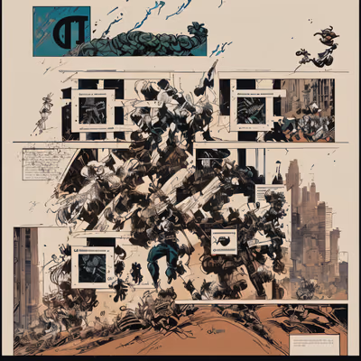 Комикс с городом из туши: QR-код для обложек книг — изображение 1