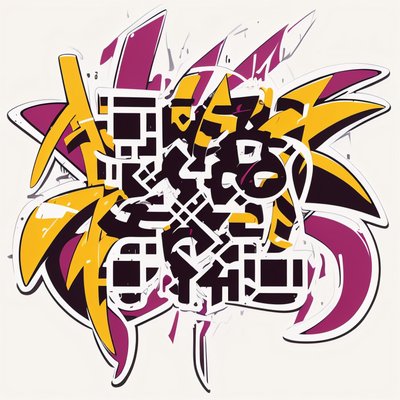 Graffiti Lettering Sticker Style Symbol QR Code for Stickers