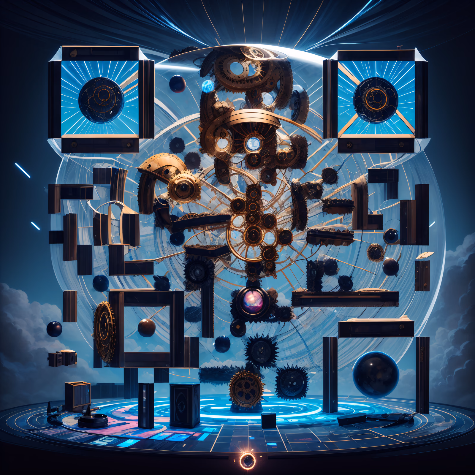 Clockwork Gear Sphere 3D QR Code for Posters — image 1