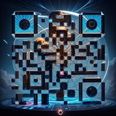 Clockwork Gear Sphere 3D QR Code for Posters
