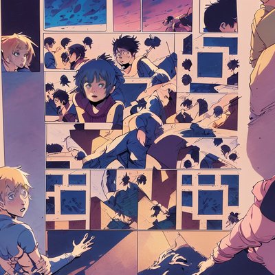 Anime Comic Panel Page QR Code for Book Covers