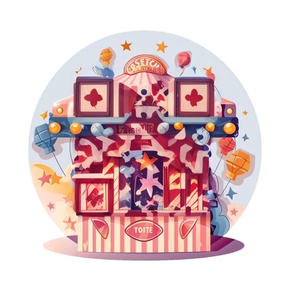 Carnival Ticket Booth Vector QR Code for Stickers