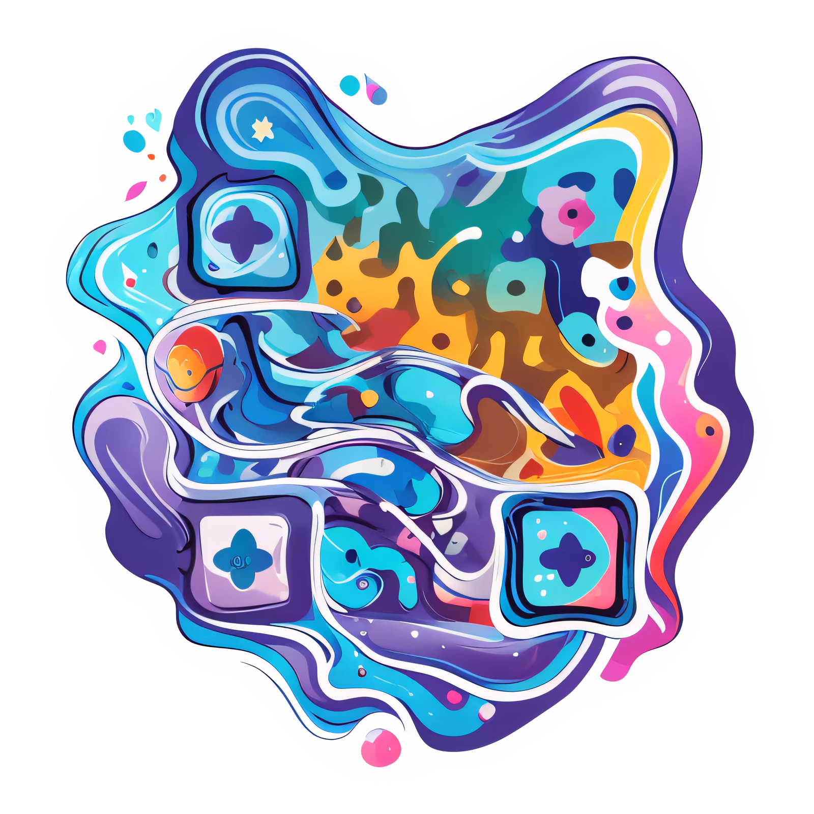 Flowing Wave Abstract Vector QR Code for Stickers — image 1