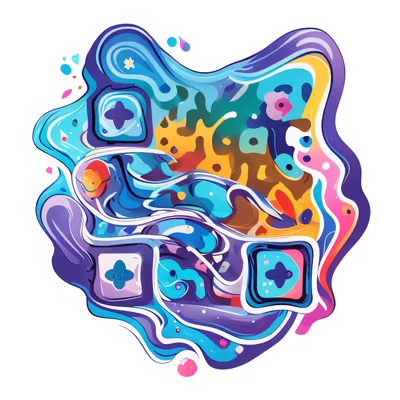 Flowing Wave Abstract Vector QR Code for Stickers — image 1