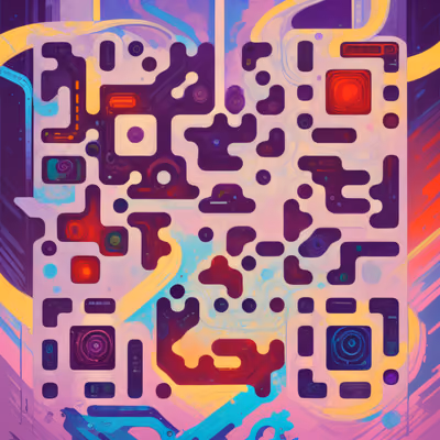 Colorful Abstract Cyberpunk QR Code for Posters — image 1