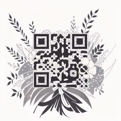Meadow Flower Bouquet Ink QR Code for Temporary Tattoos — image 1