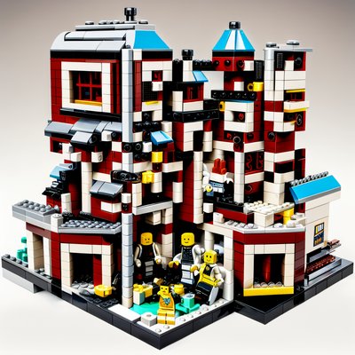 Brick Built City Building Diorama QR Code for Posters