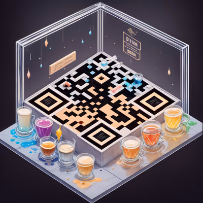 Isometric Potion Tasting Bar QR Code for Table Tents — image 1