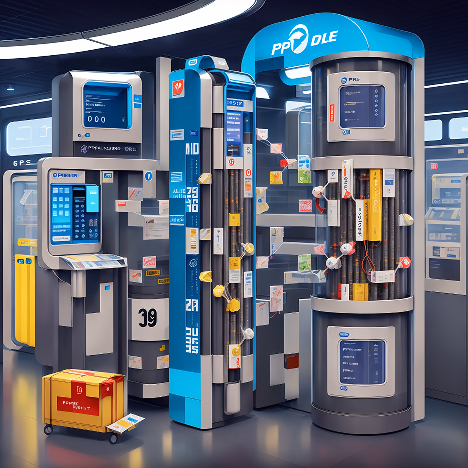 Ретрофутуристический почтовый киоск: 3D QR-код для постеров — изображение 1
