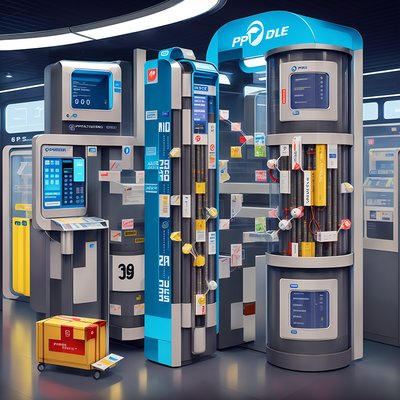 Retrofuturist Postal Kiosk 3D QR Code for Posters