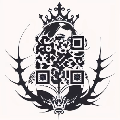 Gothic Queen Ink Tattoo QR Code for Temporary Tattoos — image 1