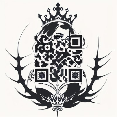 Gothic Queen Ink Tattoo QR Code for Temporary Tattoos