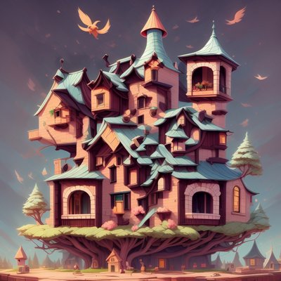 Storybook Fantasy House QR Code Art