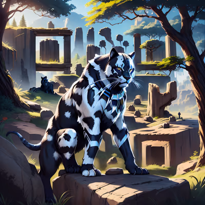 Panther Ruined Valley Digital Painting QR Code for Posters — image 1