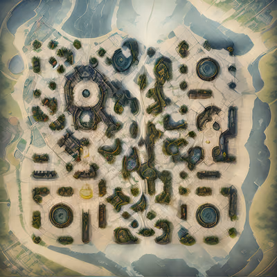 Fantasy City Map Concept Art Building QR Code Art — image 1