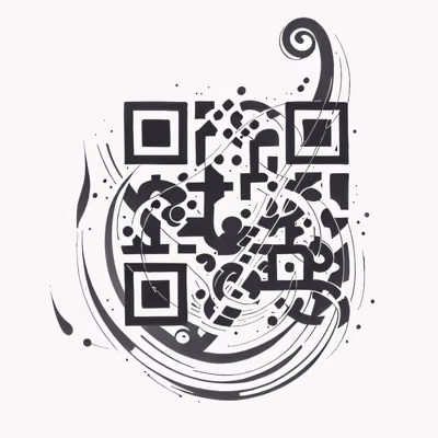 墨漩纹身风格二维码设计,适用于临时纹身 — 图片 1