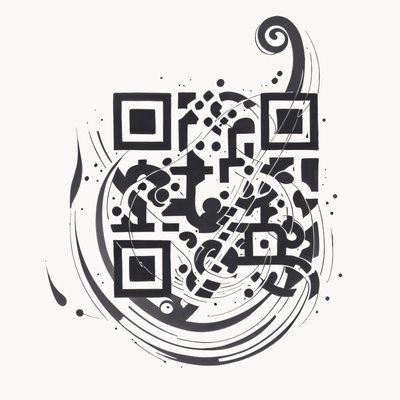 Ink Swirl Tattoo Style QR Code for Temporary Tattoos
