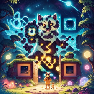 Furry Alien Burrow Fantasy QR Code for Posters