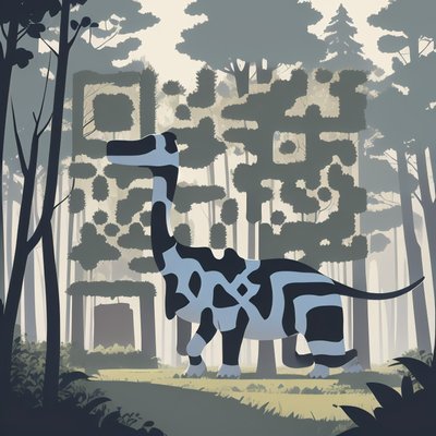 Diplodocus Forest Vector QR Code for Book Covers