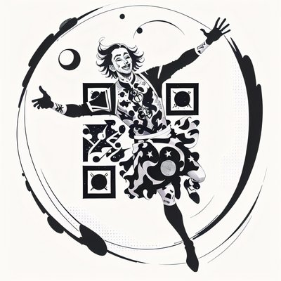 Leaping Jester Ink Tattoo QR Code for Temporary Tattoos