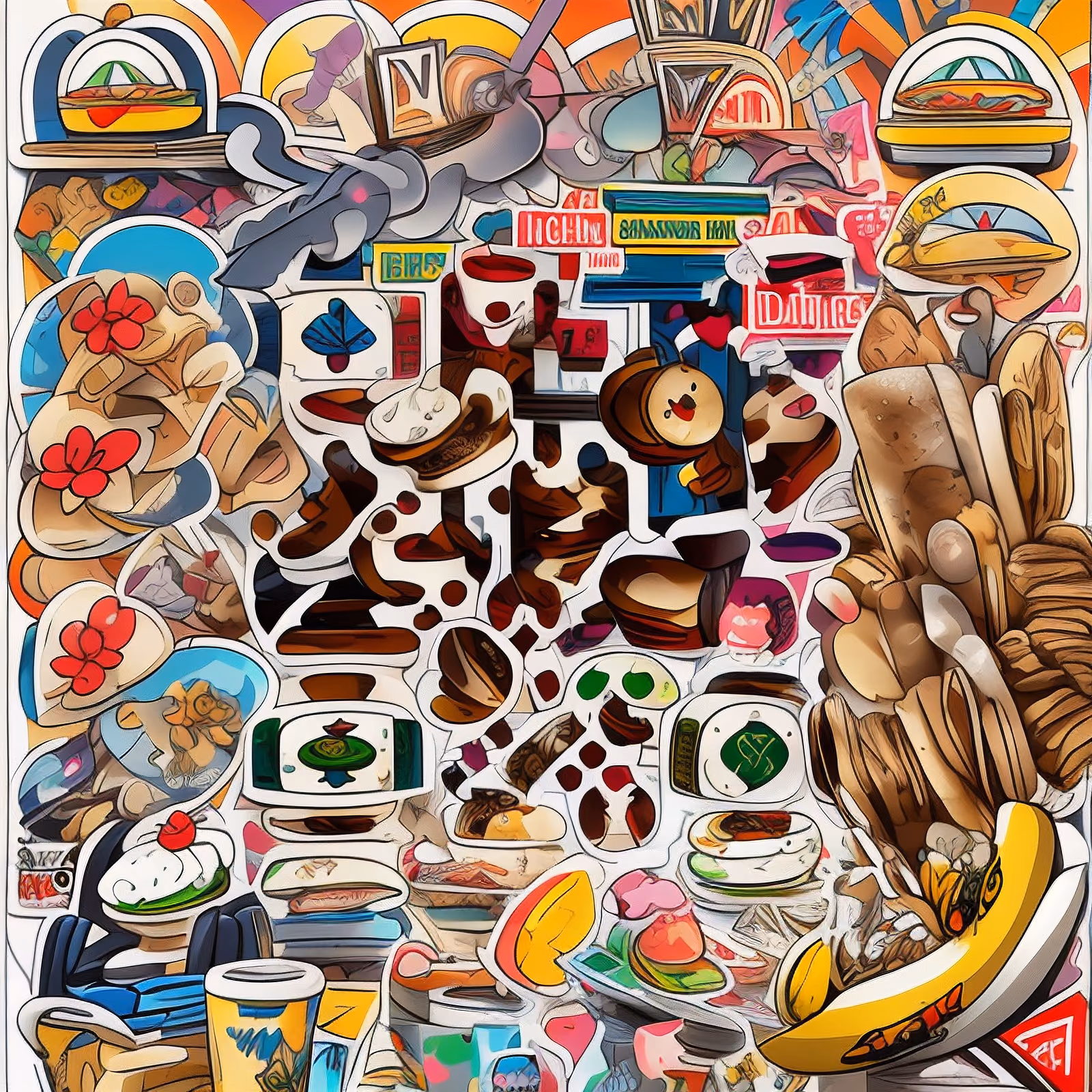 Nostalgic Diner Sticker Bomb QR Code for Stickers — image 1