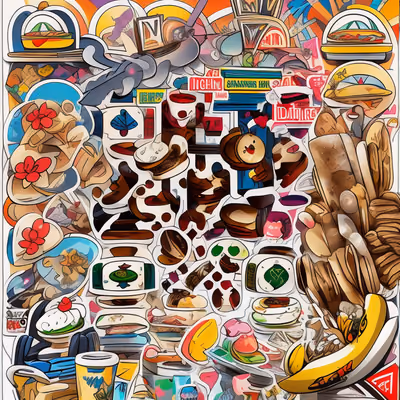 Nostalgic Diner Sticker Bomb QR Code for Stickers — image 1