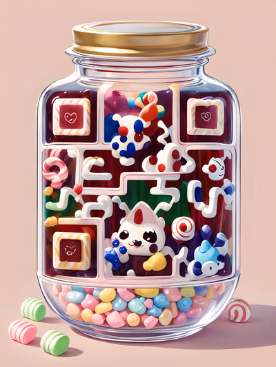 Kawaii Candy Jar Cartoon QR Code for Packaging — image 1