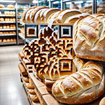Bakery Bread Shelf Photo QR Code for Restaurant Menus
