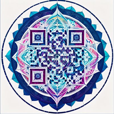 Stained Glass Fractal Mandala QR Code Art