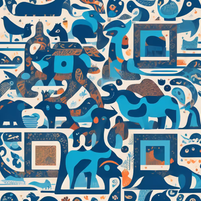 Safari Animals Folk Pattern QR Code Art — image 1