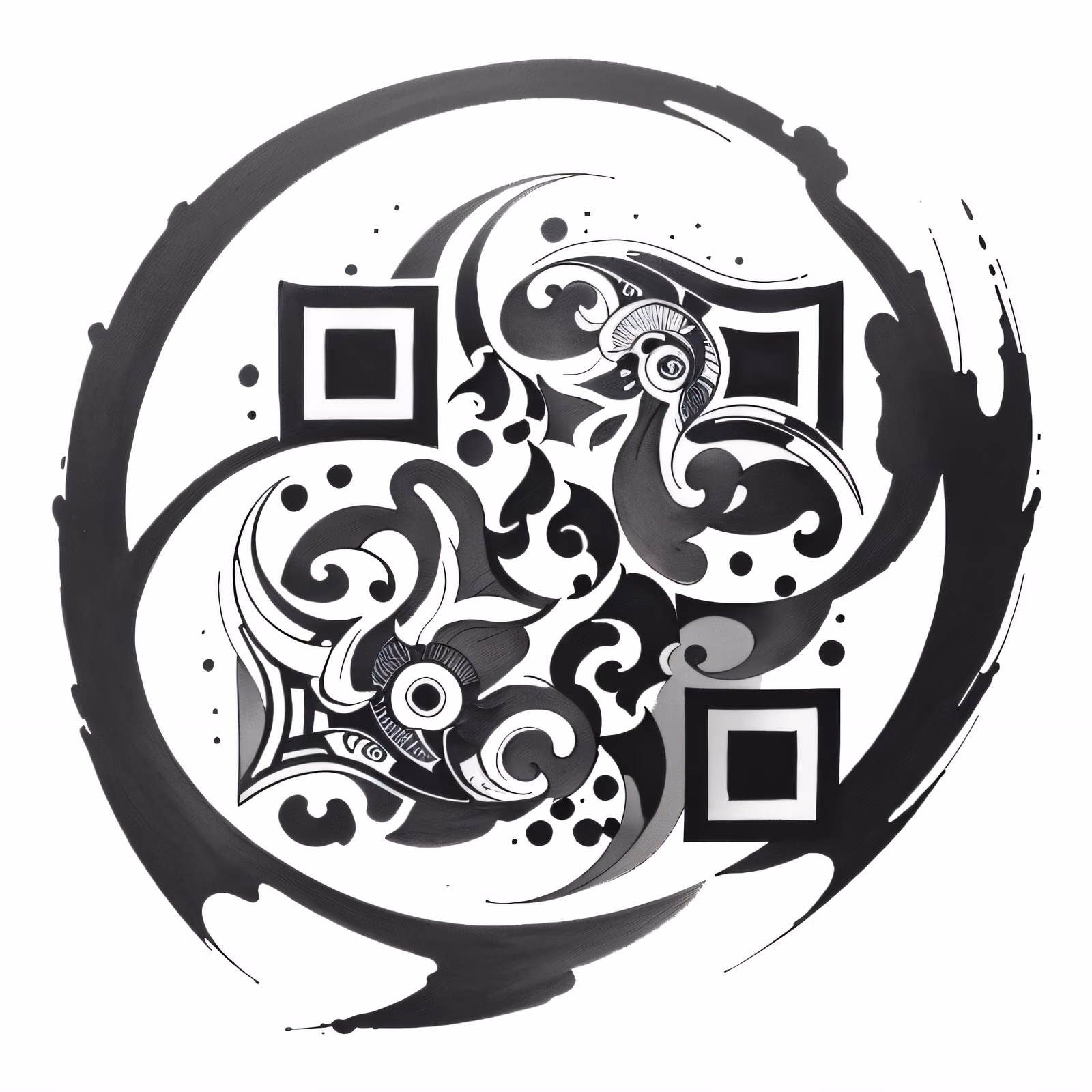 Инь-ян чернилами: QR-код для временных татуировок — изображение 1