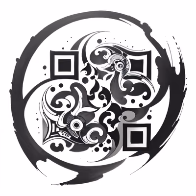 Инь-ян чернилами: QR-код для временных татуировок — изображение 1