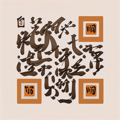 Brush Calligraphy Ink Characters Symbol QR Code Art — image 1