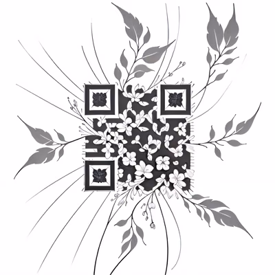 Blossom Branch Ink Tattoo QR Code for Temporary Tattoos — image 1