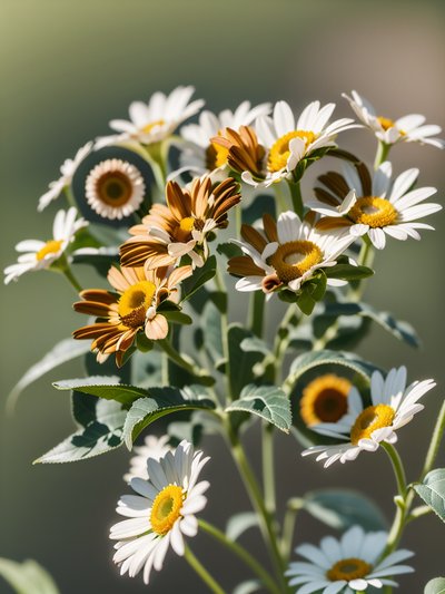 Daisy and Chamomile Macro Photo QR Code Art